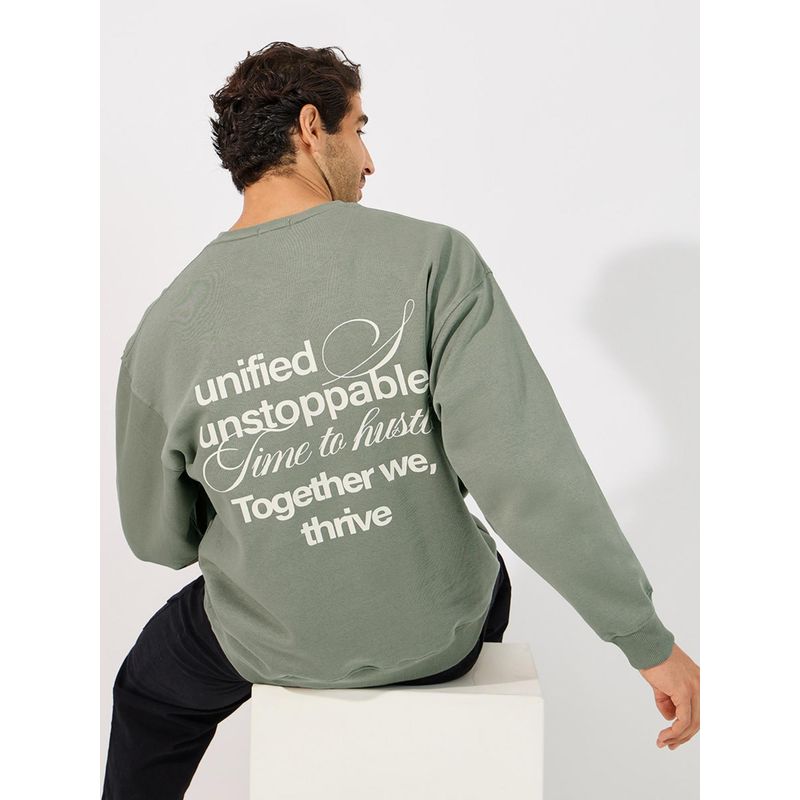 Styli Men Back Print Heavy Boxy Fit Sweatshirt (M)