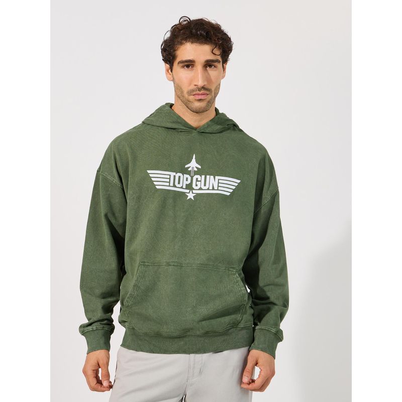 Styli Men Top Gun Graphic Printed Oversized Hoodie (XL)