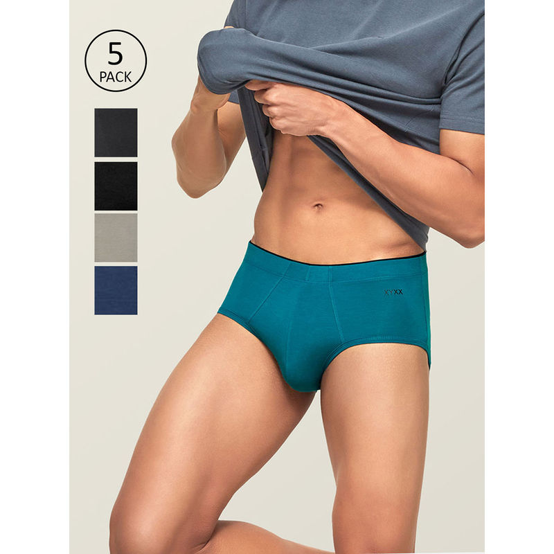 XYXX Men Intellisoft Antimicrobial Micro Modal Uno Briefs Pack Of 5 (M)