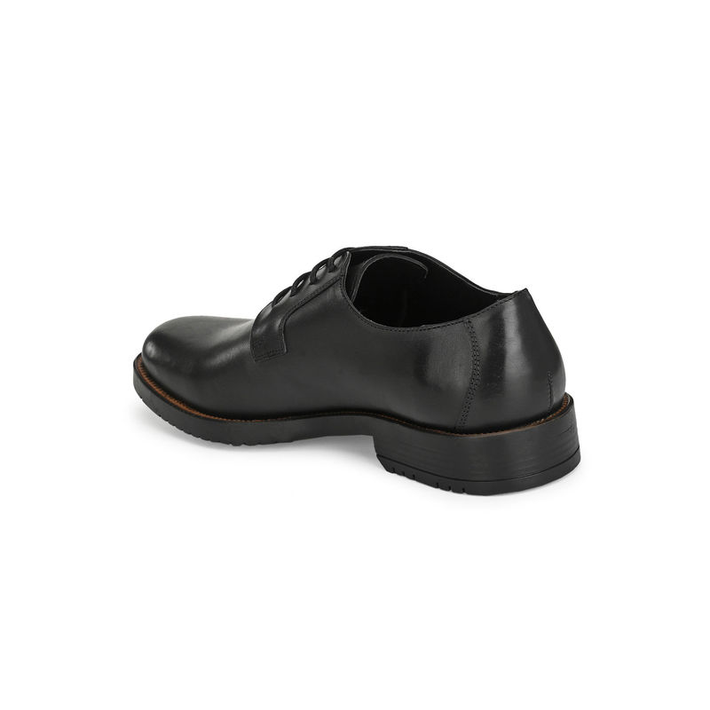 CARLO ROMANO Burnish Leather Black Lace Up Formal Shoes (UK 7)