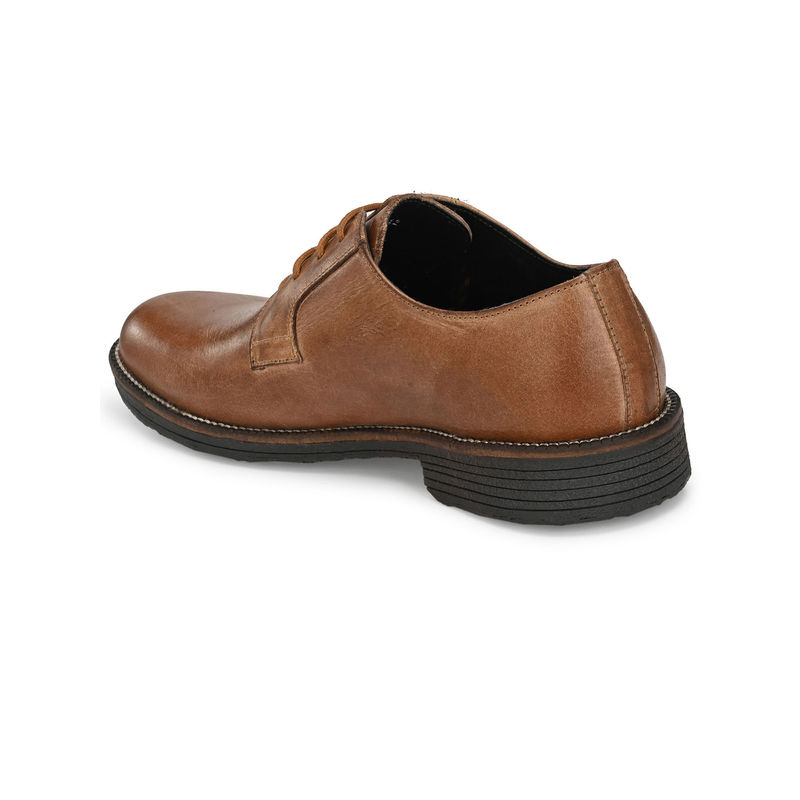 CARLO ROMANO Burnish Leather Tan Lace Up Formal Derbies (UK 9)