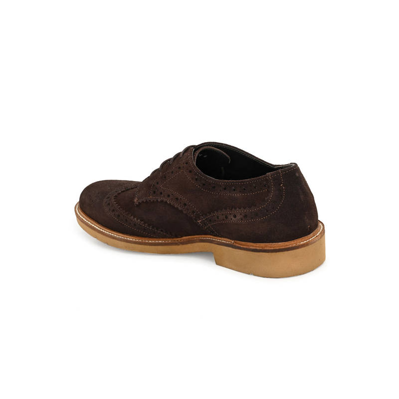 CARLO ROMANO Suede Leather Brown Lace Up Formal Brogue Shoes (UK 10)