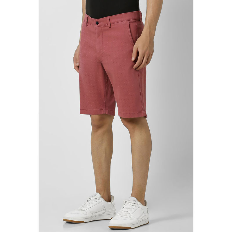 Van Heusen Men Red Print Casual Shorts (30)