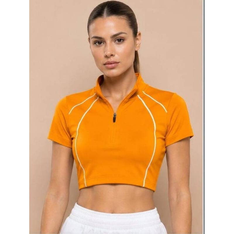 Alcis Yellow Sports DeNed Line Crop Top (XS)