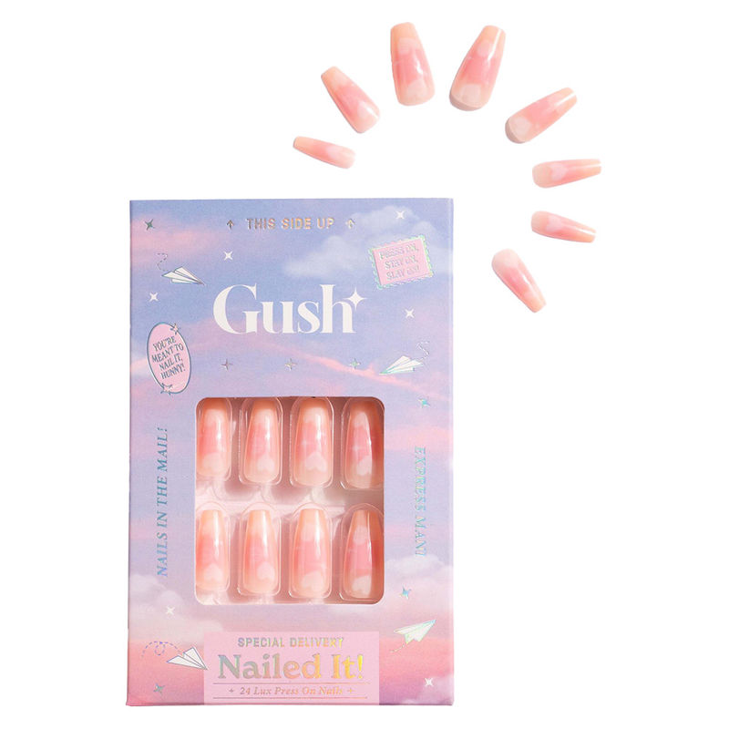 Gush Beauty Nailed It Reusable Press On Nails Premium Quality - Cotton Candy