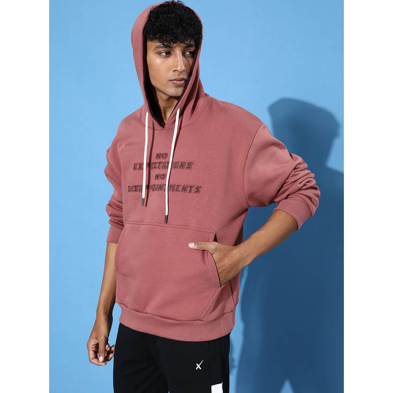 Difference of Opinion Pink Typographic Oversized Hoodie (S)