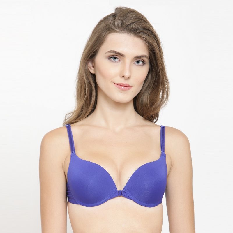 PrettyCat Front Closure Pushup Bra - Blue (36B)