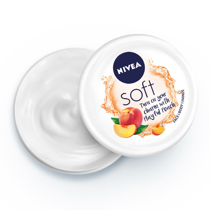 NIVEA Soft Light Moisturizer Cream Playful Peach For Hands And Body - 50 Ml
