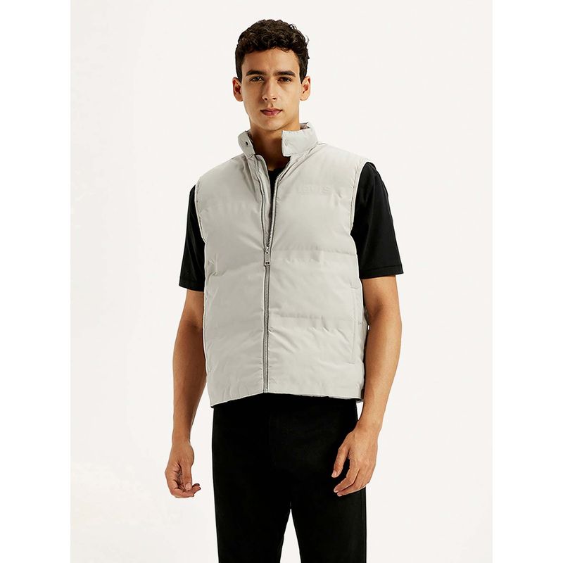 Levi's Grey High Neck Puffer Jacket (M)