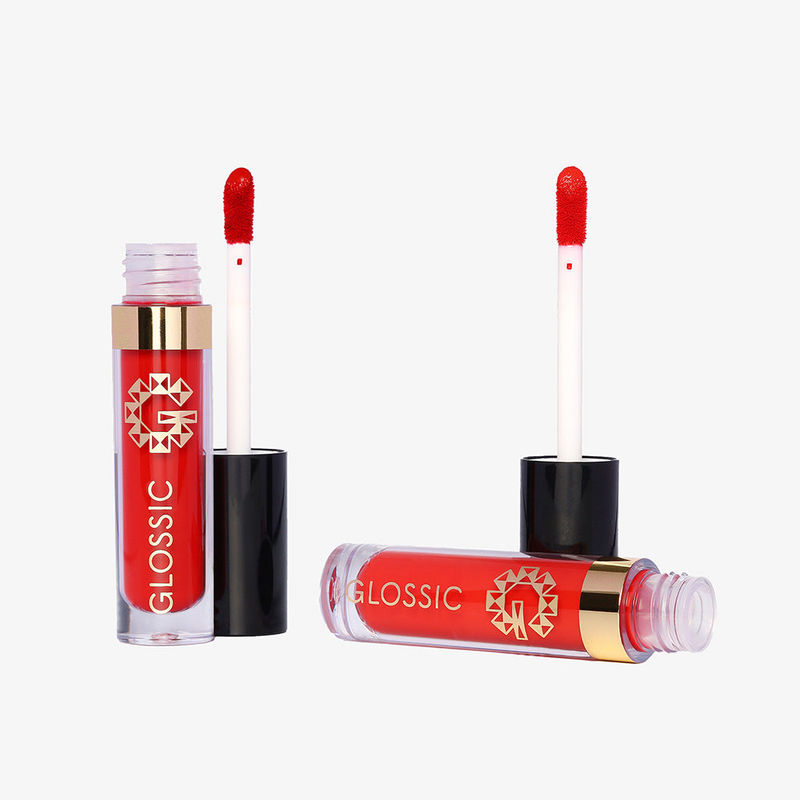 Glossic Celosia Velvet Matt Liquid Lipstick-Deep Redororange Red