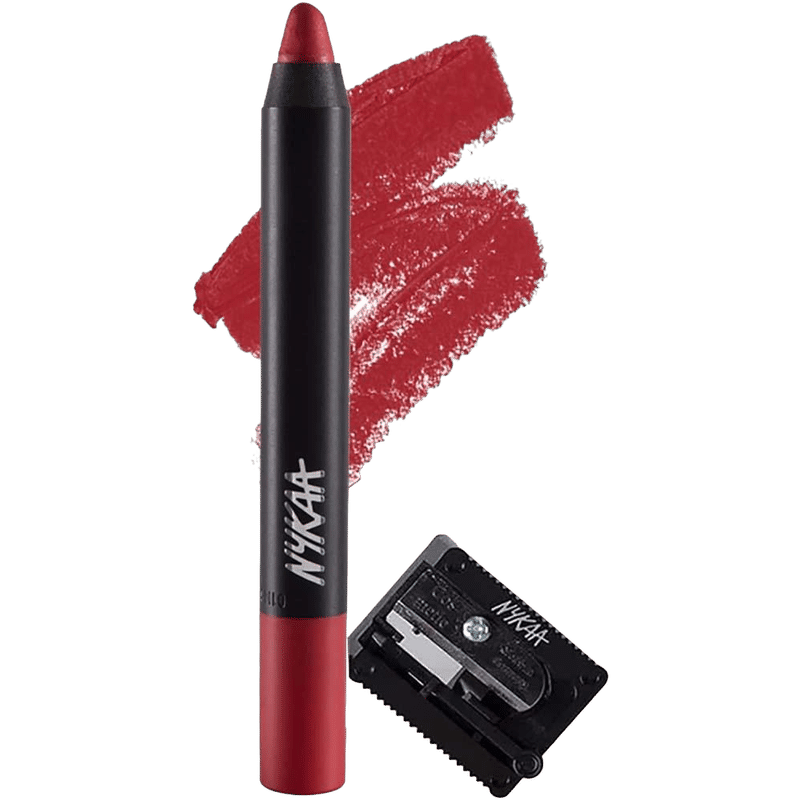 Nykaa Cosmetics Matte-Ilicious Lip Crayon-Call Me Scarlet 14