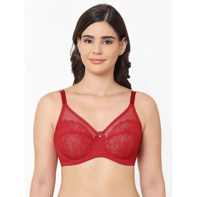 Wacoal Retro Chic Non-Padded Wired Full Coverage Full Support Everyday Comfort Bra - Red (36DD)