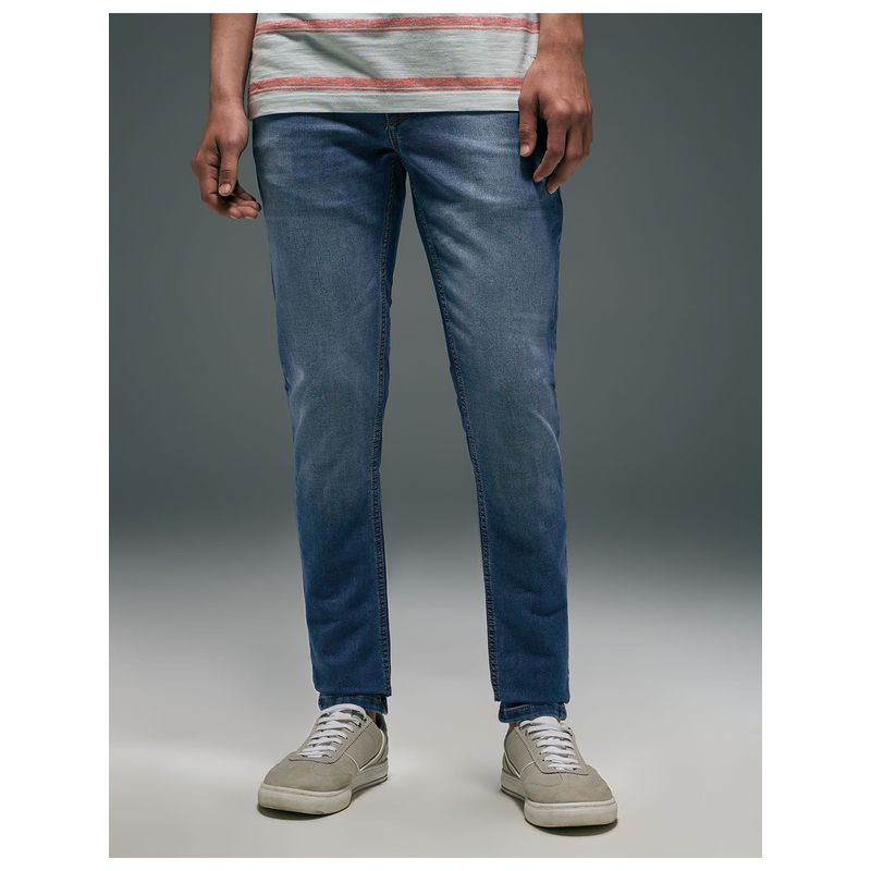 Flying Machine Blue Cotton Slim Fit Jeans (30)