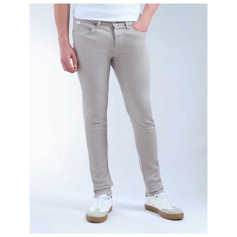 Flying Machine Beige Cotton Slim Fit Jeans (30)