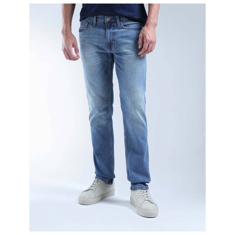 Flying Machine Blue Cotton Slim Fit Jeans (38)