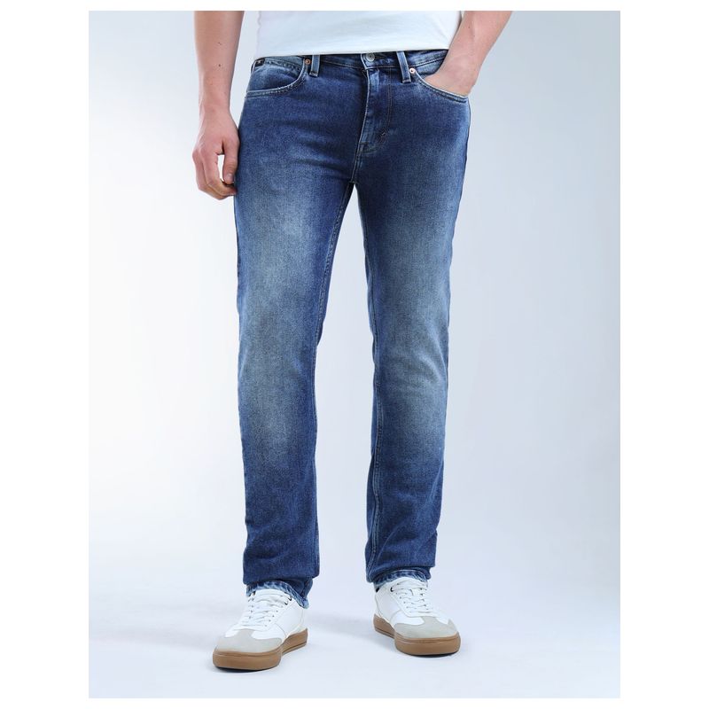 Flying Machine Blue Cotton Slim Fit Jeans (36)