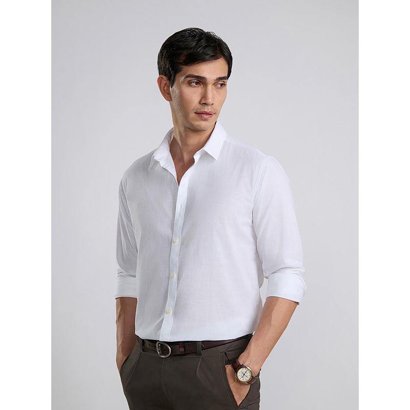 KINGDOM OF WHITE Svetah - Full Sleeves American Placket Shirt Classic Fit (XL)