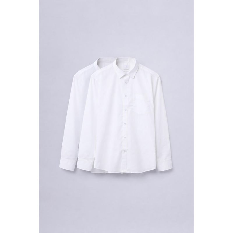 KINGDOM OF WHITE Pristine Regular Fit White Shirt (Pack of 2) (40)