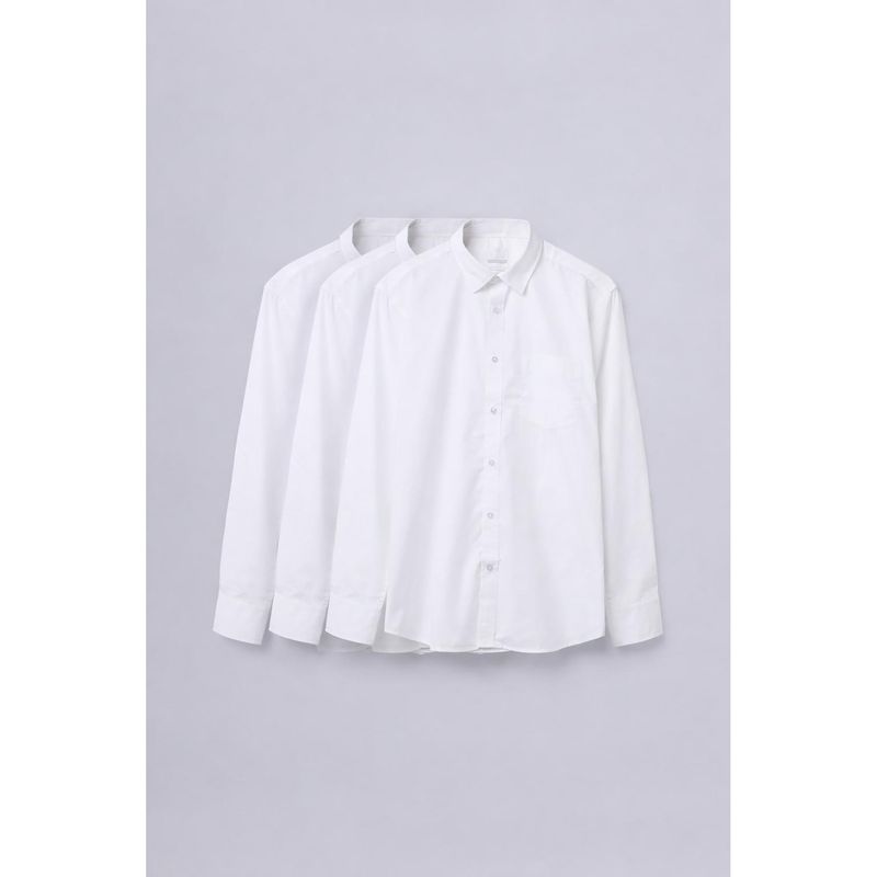 KINGDOM OF WHITE Pristine Regular Fit White Shirt (Pack of 3) (40)