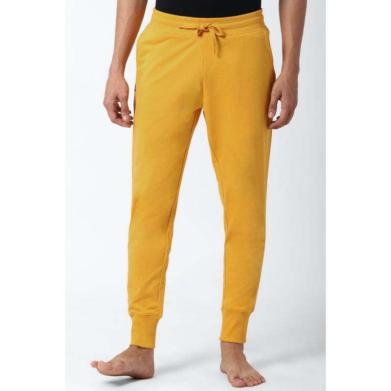 Peter England Yellow Solid Casual Track Pants (M)