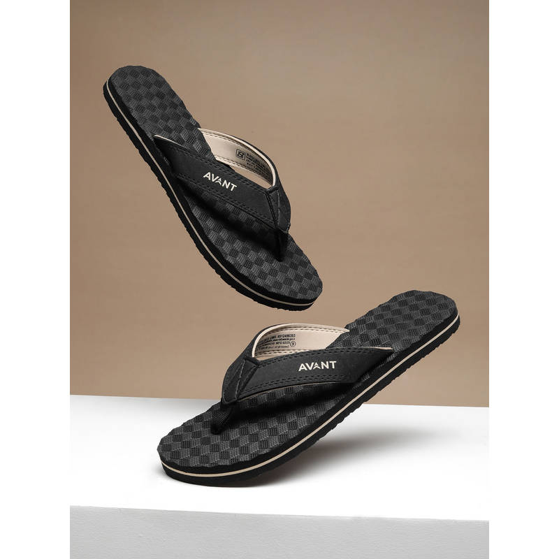 Buy AVANT Black Men Cube Flipflops Online