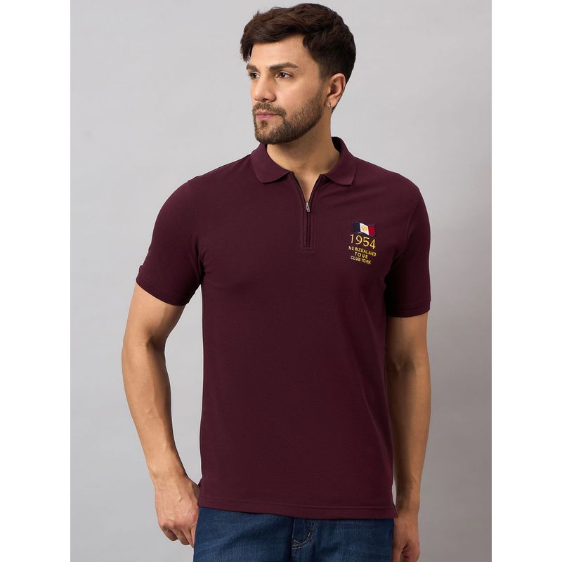 Club York Wine Chest Solid Polo T-Shirt (S)