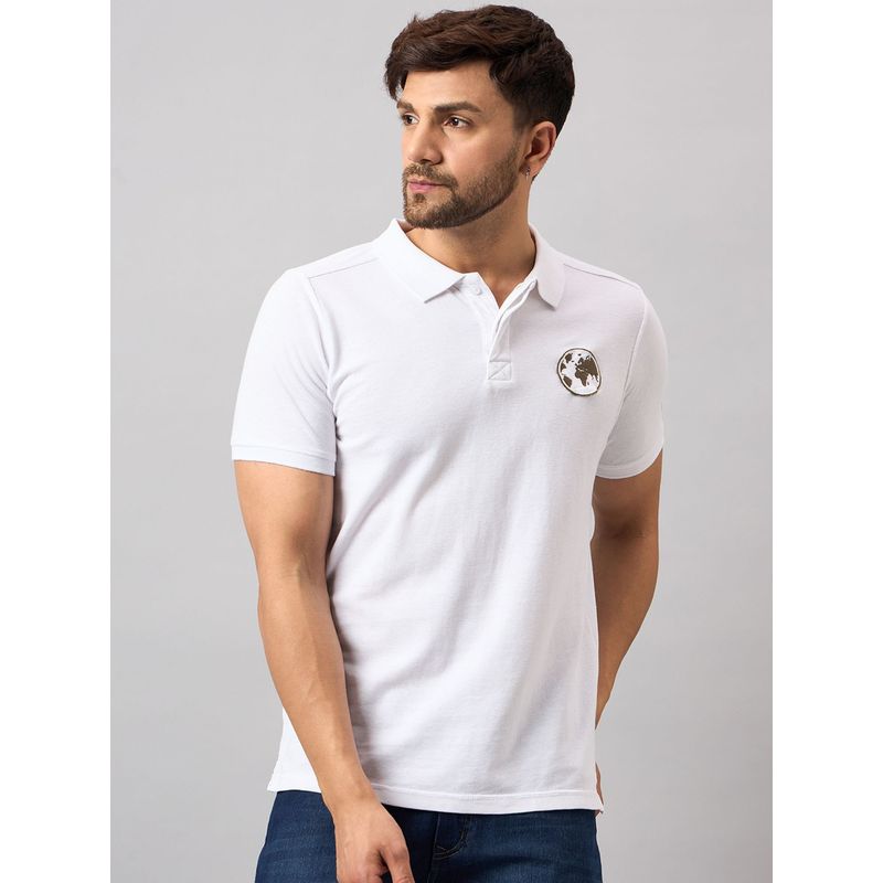 Club York White Chest Solid Polo T-Shirt (M)