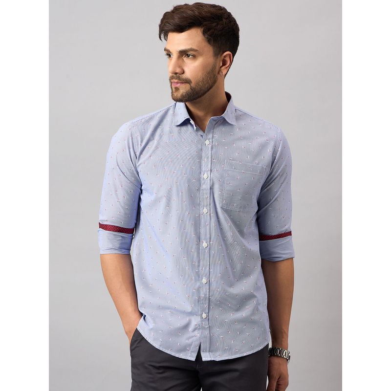 Club York Blue Printed Shirt (L)