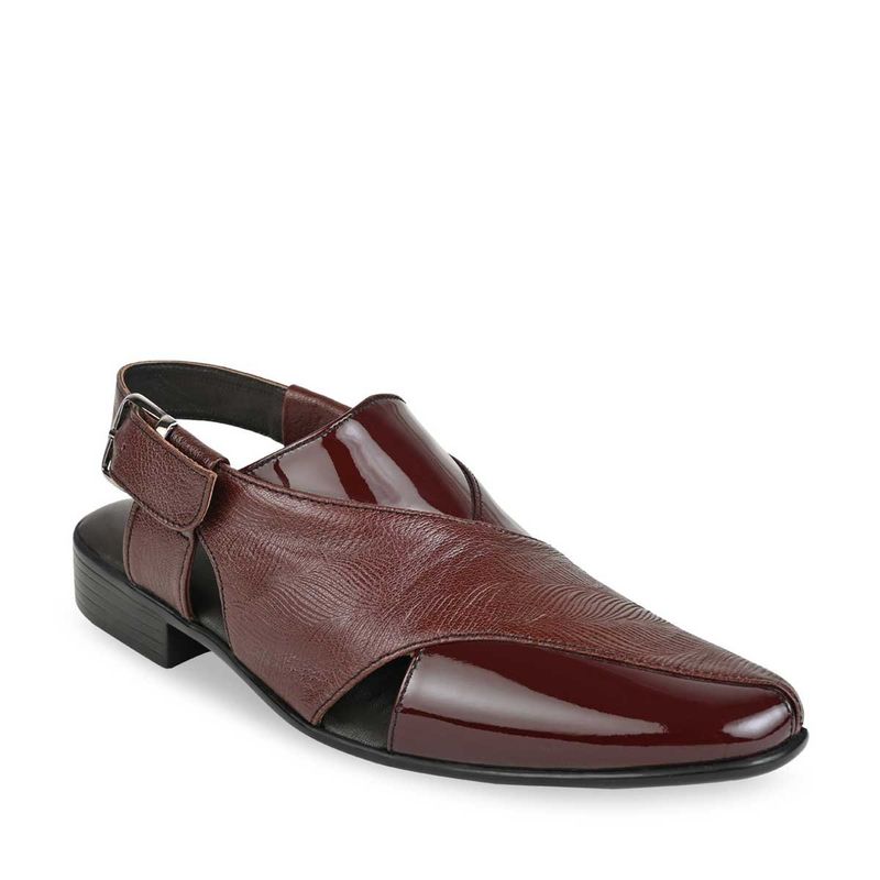 REGAL Men Red Solid Textured Leather Sandals (UK 9)