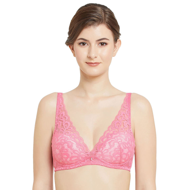 Wacoal Mystique Padded Non-Wired 3/4Th Cup Lace Fashion Bra - Pink (32A)