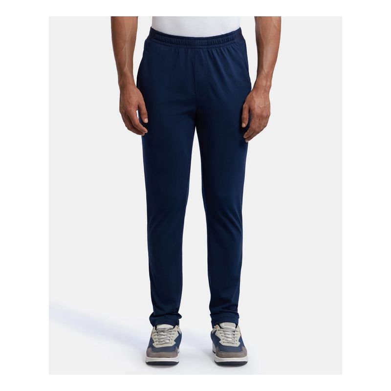 Jockey AM49 Men Super Combed Cotton Rich Slim Fit Trackpants - Navy (M)