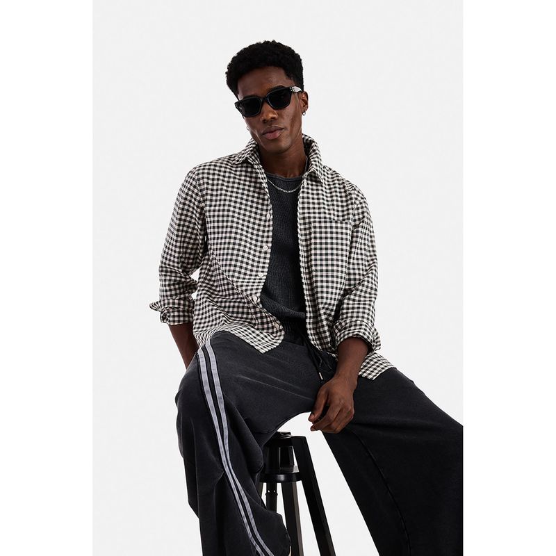 Snitch Olive Gingham Full Sleeves Regular Casual Shirt for Men (XS)
