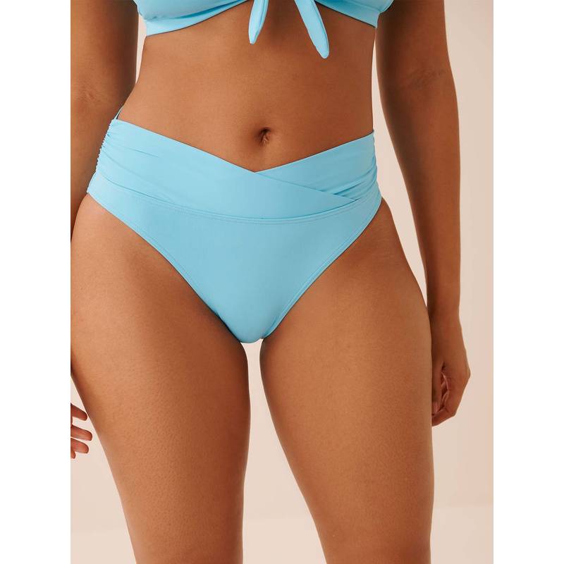 La Vie En Rose Blue Island Crossover High Waist Bikini Bottom (XS)