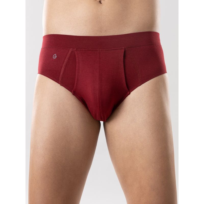 GLOOT Anti Odor Cotton Tencel Cooling Brief-GLI001-Biking Red (L)