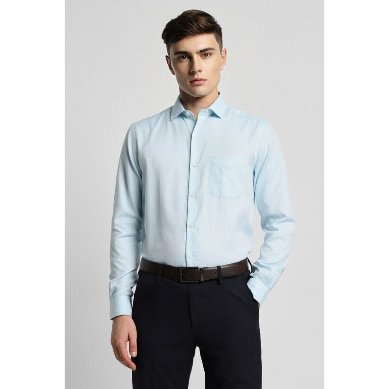 Buy Peter England Mens Blue Slim Fit Formal Full Sleeves Formal Shirt ...