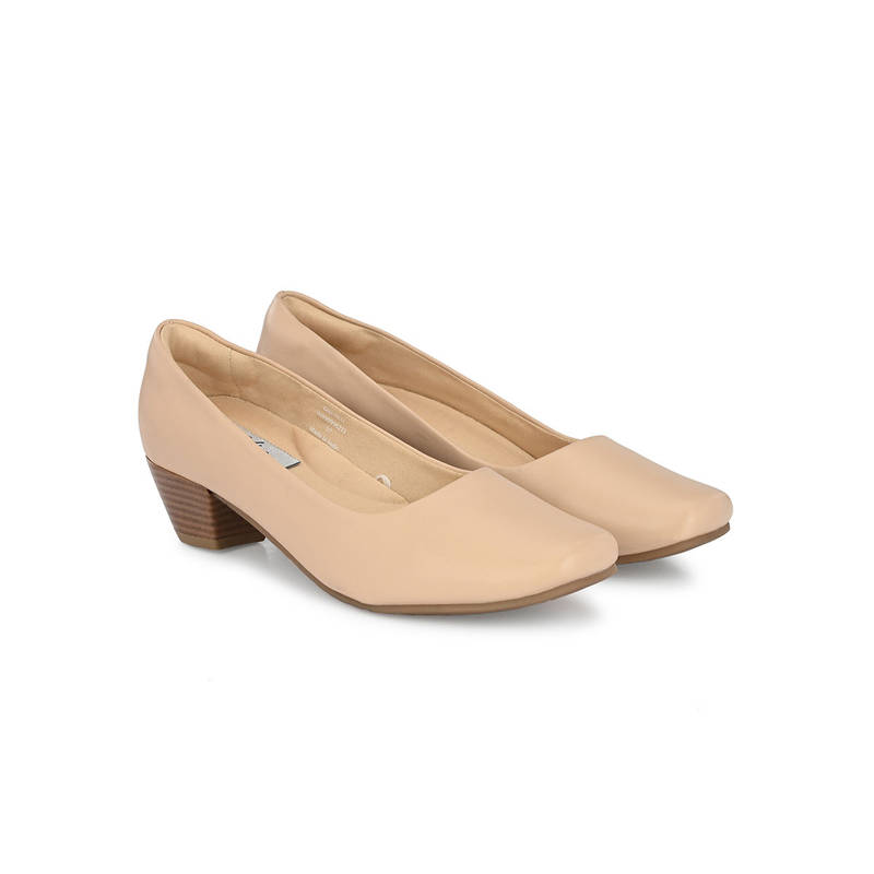 Delize Beige Women Heeled Pumps (UK 6)