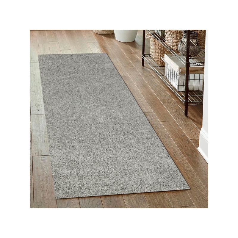 OBSESSIONS Anti-Static Machine Made Polyester Bedside Runner, Grey (2x5 Feet)