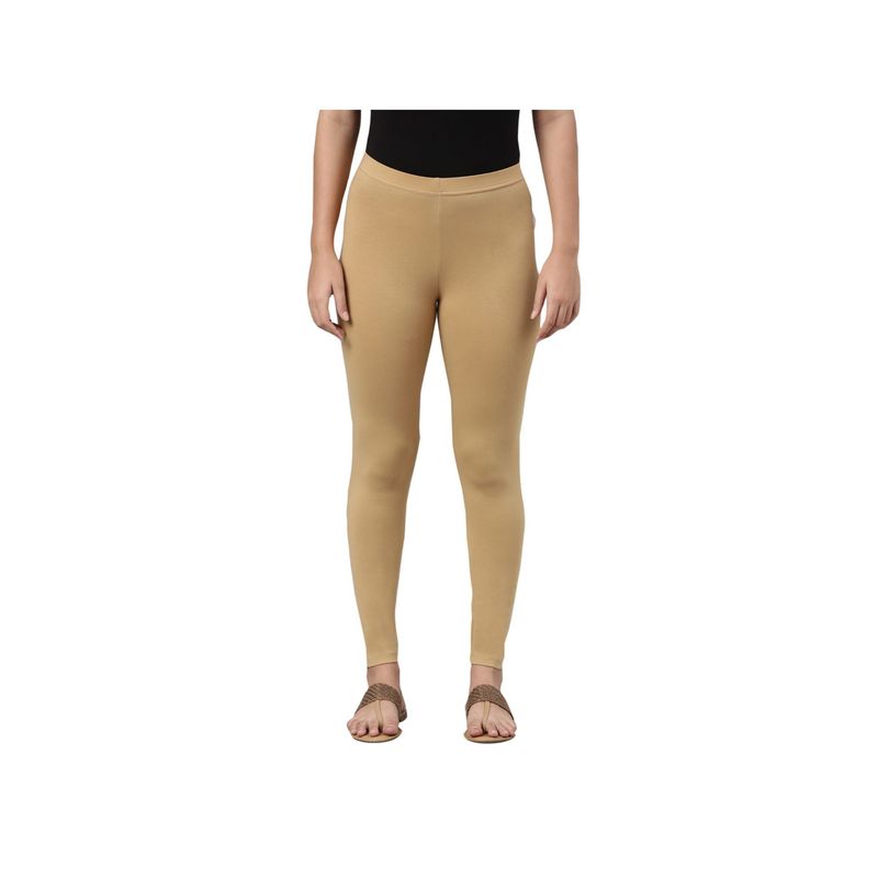 Go Colors Women Solid Wheat Slim Fit Ankle Length Leggings - Tall (M) (M)