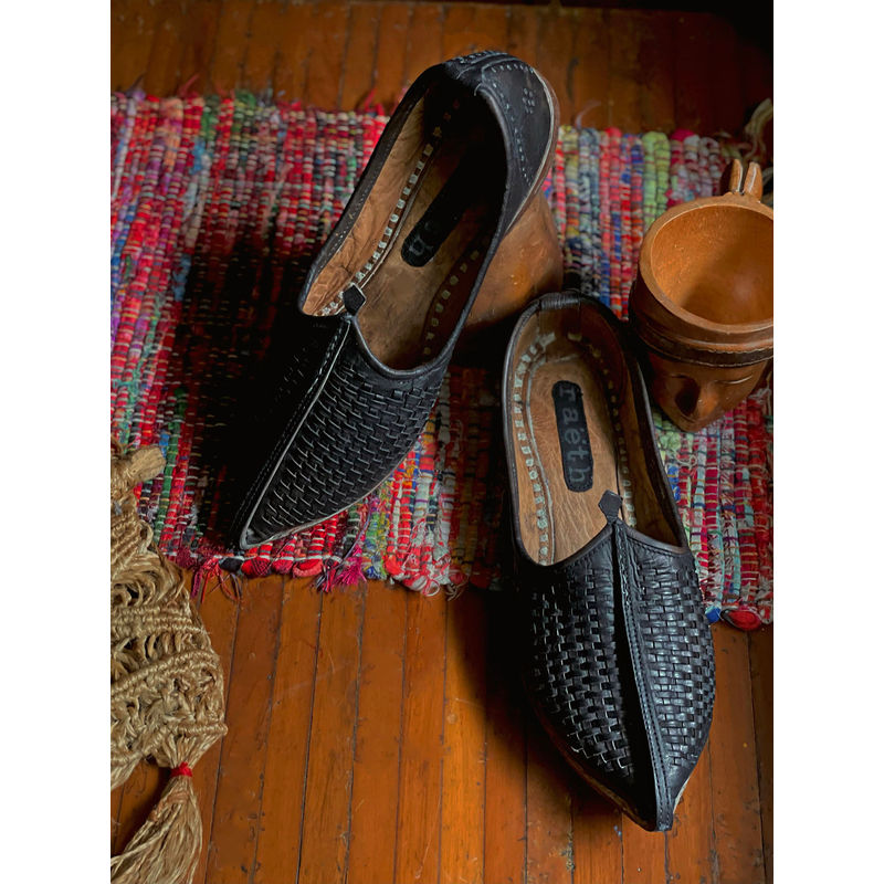 raeth Interlaced Black Mojaris (UK 6)