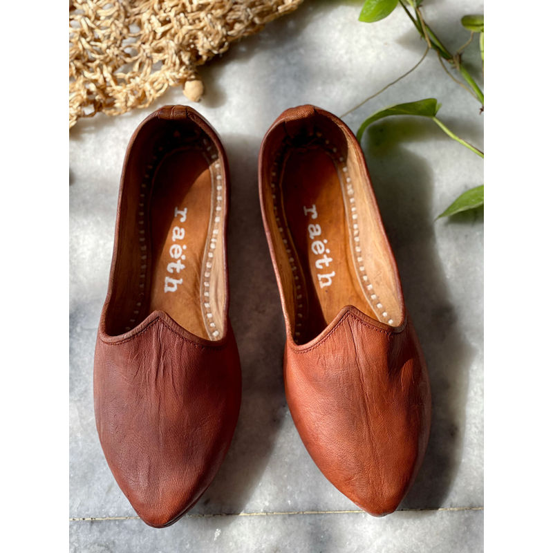 raeth - Classic Tan Mojaris Without Nok (UK 9)