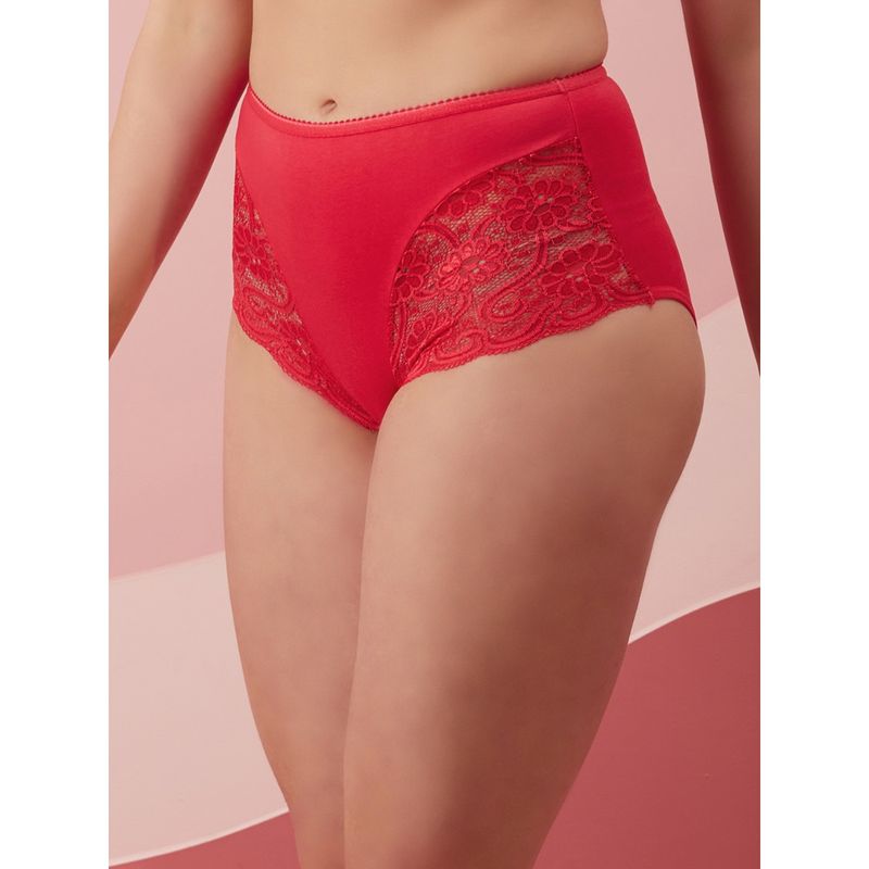 Clovia Cotton Spandex High waist Outer elastic Hipster Panty (L)