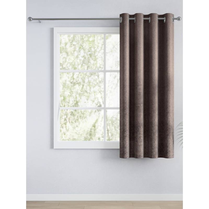 Haus & Kinder Brown Luxe Metallic Stone Window Curtain (5 Feet)