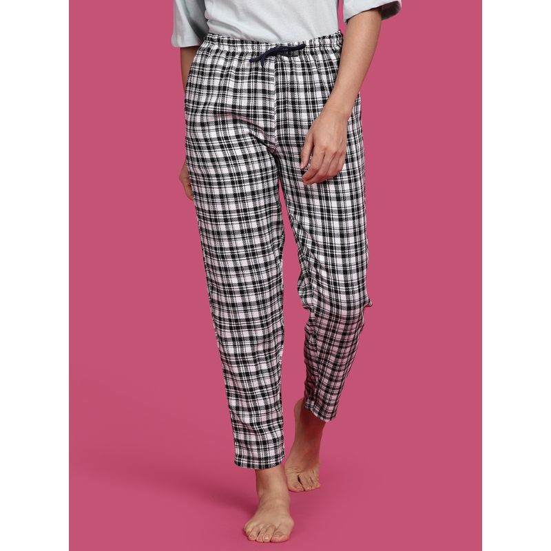 Kryptic White Checks Relaxed Fit Lounge Pant (M)