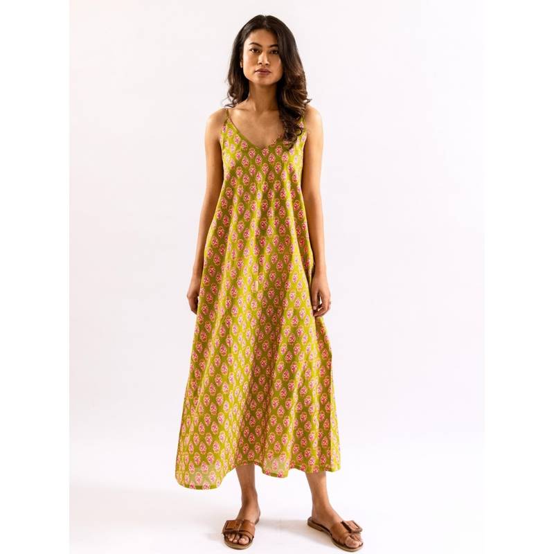 FEATHERS CLOSET Green Printed Comfortable Fit Nightdress (S/M)