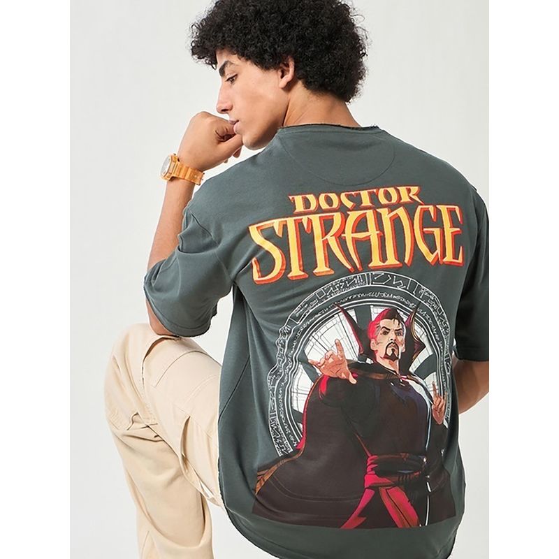 Bewakoof Mens Grey Doctor Strange Graphic Oversized T-Shirt (2XL)