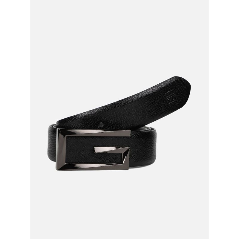 Carlton London Men Black Sami Formal Leather Belt (32)