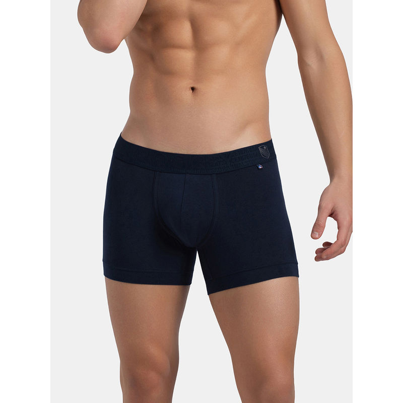 Jockey US60 Men Super Combed Cotton Elastane Solid Trunk - Navy (M)