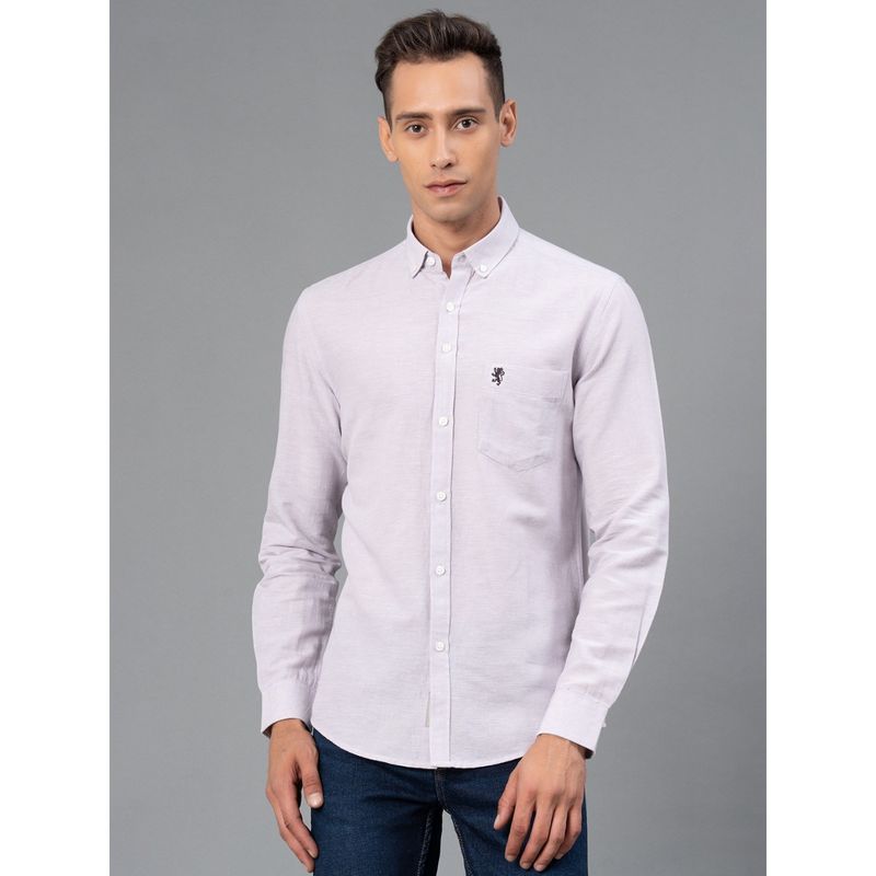 Buy Red Tape Men s Lilac Solid Cotton Linen Shirt Online