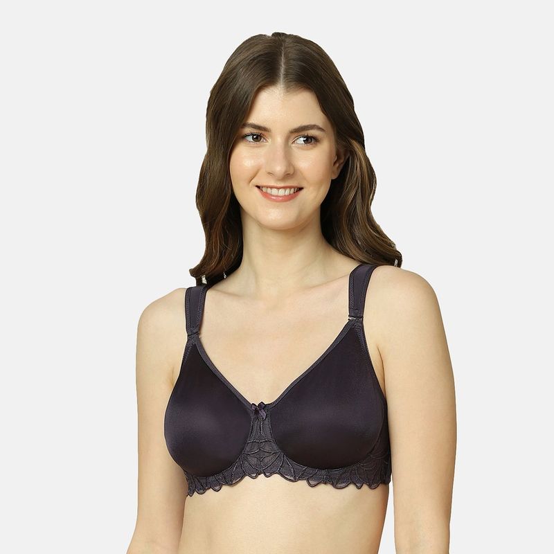 Triumph Minimizer 151 Wired Non Padded Comfortable Support Big Cup Bra - Purple (34C)