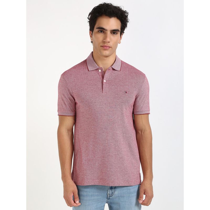 Tommy Hilfiger Mens Red Color Polo T-Shirt (M)